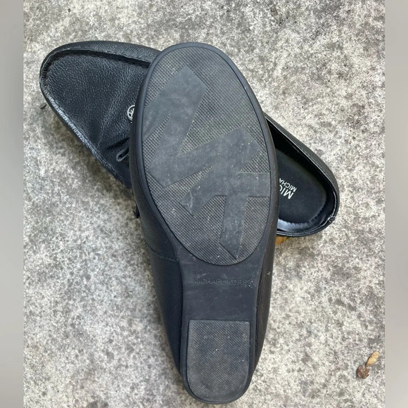 Michael Kors Black Leather Slide Loafer Mules Shoes, Size 7 - Picture 8 of 11